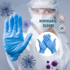    100Pcs Rubber Gloves Disposable Nitrile Durable Waterproof Powder-Free Medical
