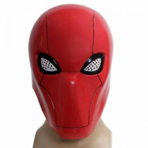 NoworNever מסכות    Red Hood Helmet Batman Cosplay Costume Prop Full Head Mask Mesh Halloween Xmas