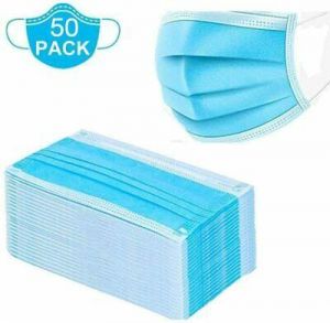 NoworNever מסכות    3-Layers Protection Protective Face Mask Roof Mouth Mask Breathable 50pcs