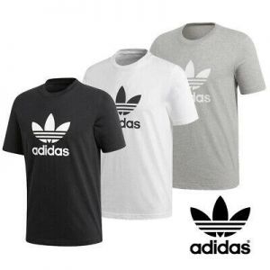 NoworNever חולצות    Adidas Originals Mens Trefoil Short Sleeve T Shirt Leisurewear Sports Training