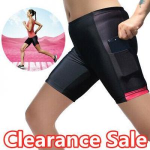    Women&#039;s Sport Running Yoga Gym Fitness Workout Quick-Dry Tights Shorts W/ Pocket
